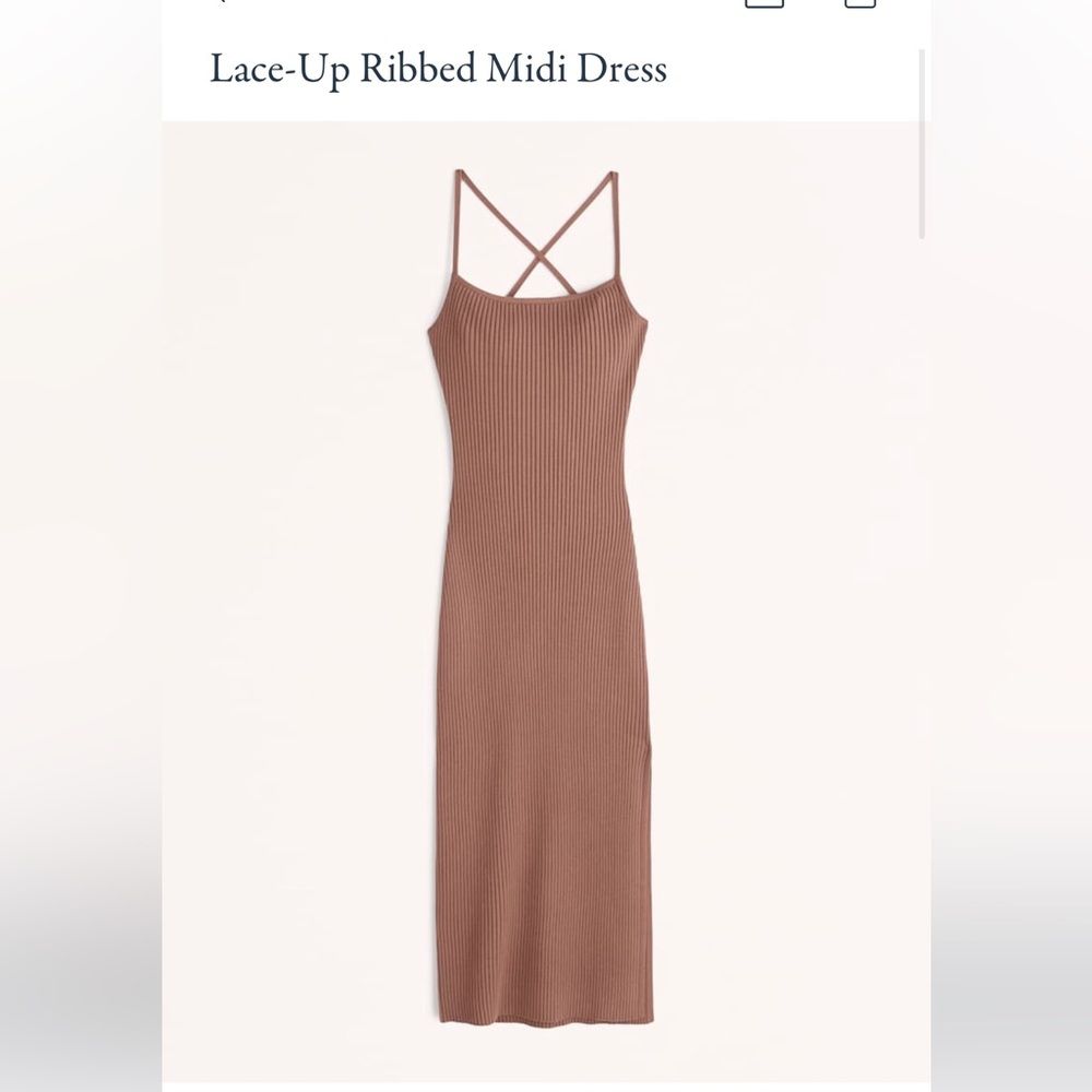 Abercrombie & Fitch Lace-up Ribbed Midi Dress